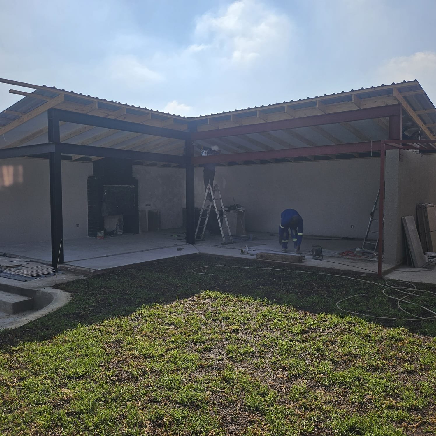 Completed outdoor entertainment area exterior, Farrarmere, Benoni